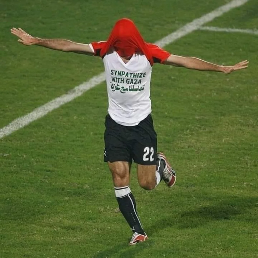 T-shirt blanc manche longue "Sympathize with Gaza"