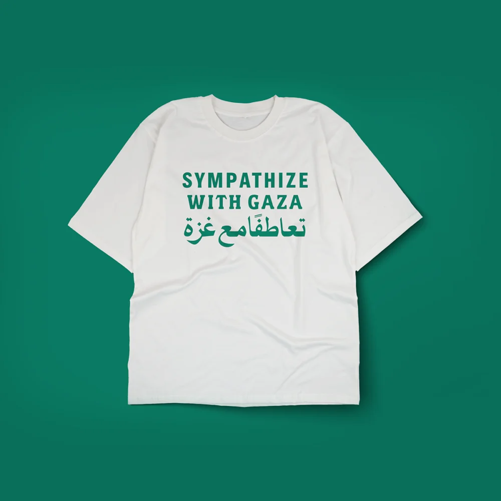 GAZA-FRONT-TSHIRT T-shirt blanc "Sympathize with Gaza"