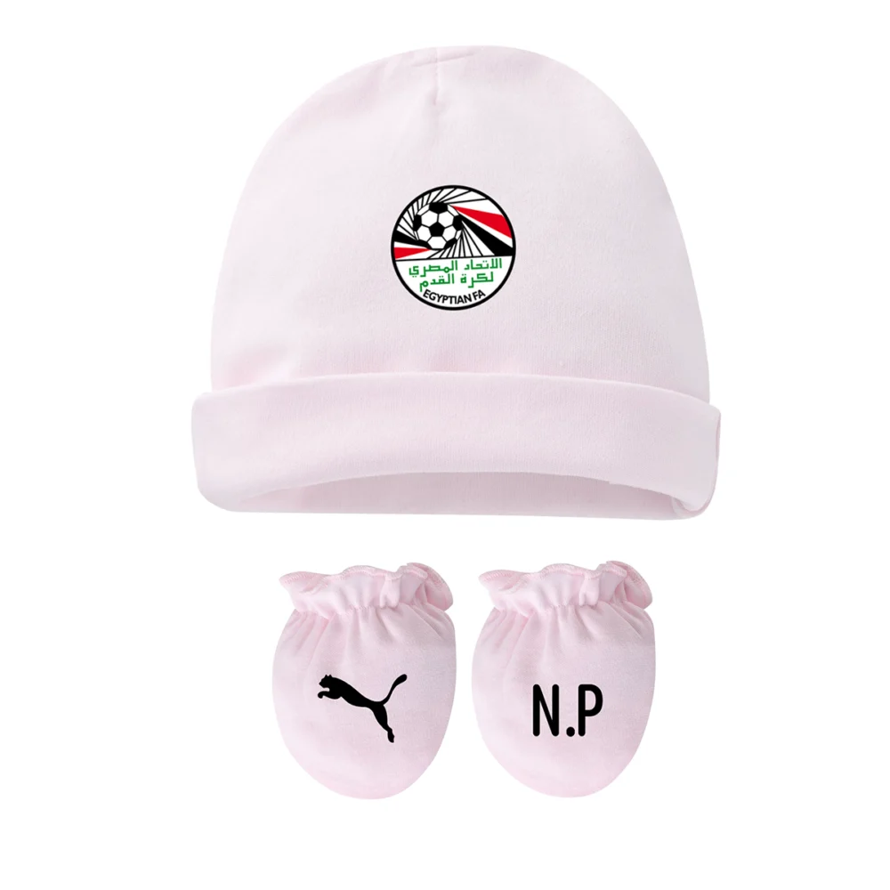 BNNET-GANTS-ROSE Ensemble bonnet & gants rose bébé Égypte