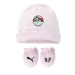 BNNET-GANTS-ROSE Ensemble bonnet & gants rose bébé Égypte