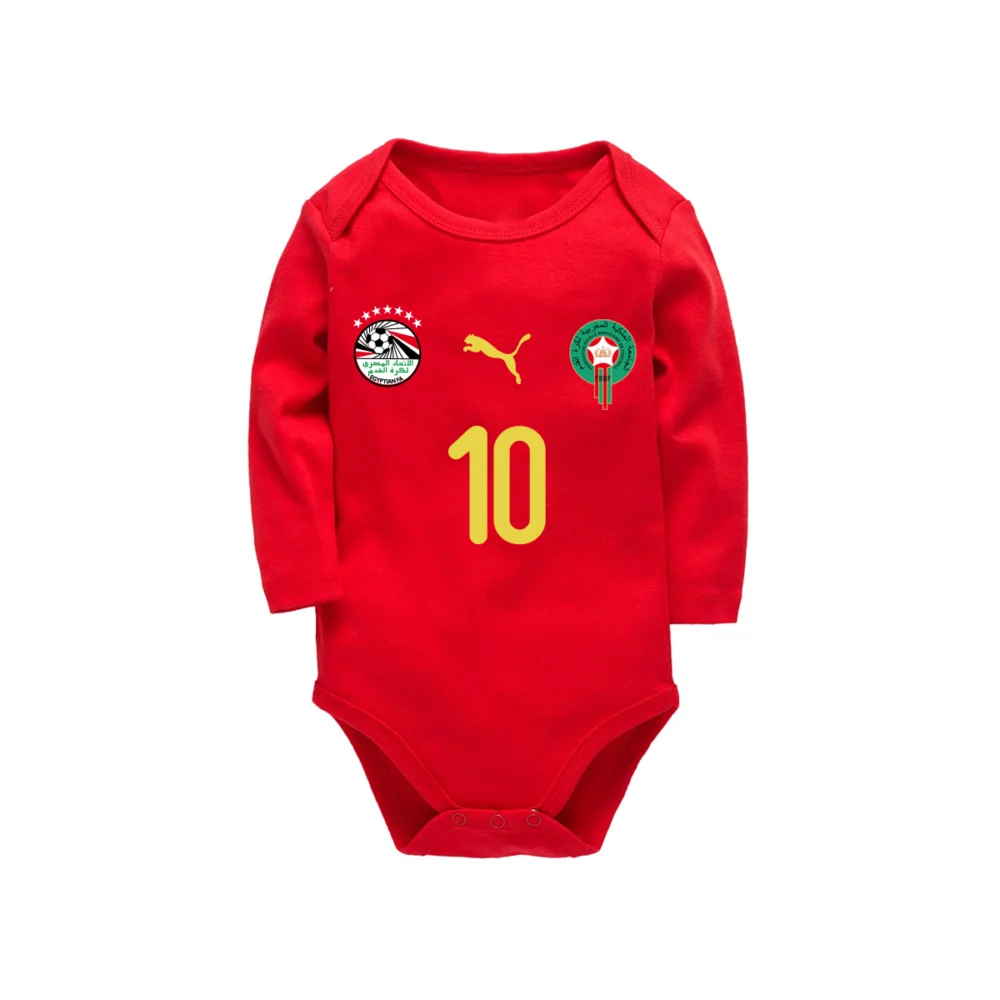 BODY_BINATIONAL_EGY_MAROC_LONG Body bébé rouge Égypte/Maroc – Manches longues