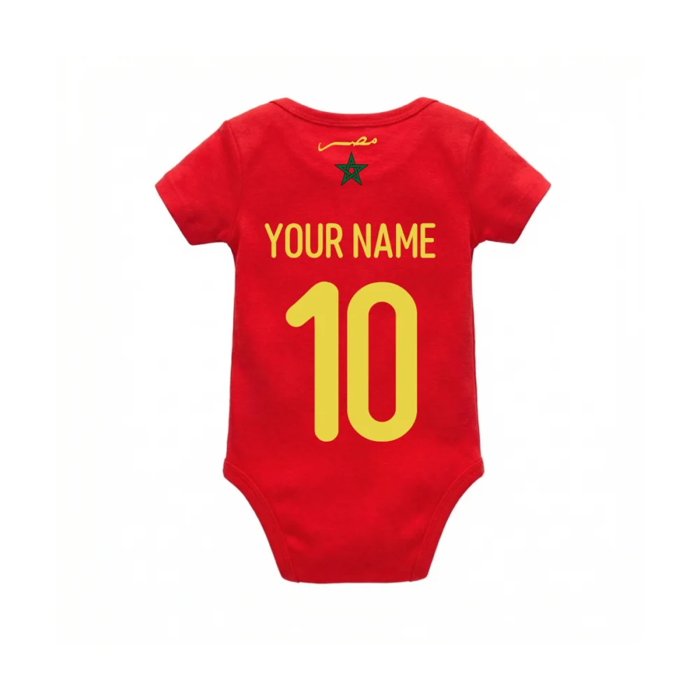 Body bébé rouge Égypte/Maroc – Manches courtes