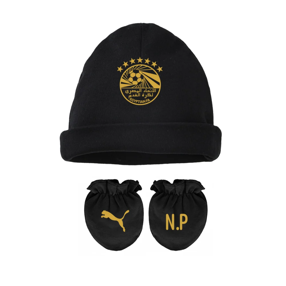 Ensemble bonnet & gants noir&or Égypte “Visit Egypt”