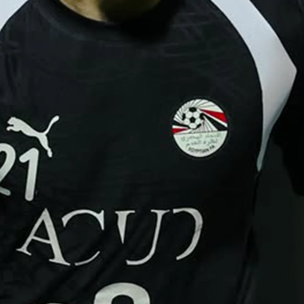 ttbw2 Maillot d'entraînement pro graphique noir/blanc Égypte 26/27